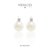 Brinco pérola e zircônia 12mm - prata 925 - Veneto Gioielliere 