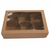 Caixa Kraft para trufas com 6 forminhas - tampa com visor em PVC