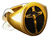 Anel Aço Dourado Cruz Imagem - comprar online