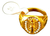 Anel Aço Dourado Jesus Com Zircônia