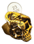 Anel Aço Dourado Caveira Cobra