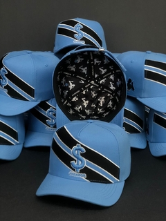 Boné Jogador$ Modelo Americano StrapBack em Poliéster Azul - comprar online