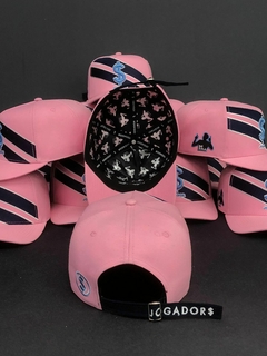 Boné Jogador$ Modelo Americano StrapBack em Rosa e Azul - loja online