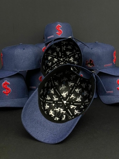 Boné Jogador$ StrapBack Cifrão Vermelho Bordado Poliéster Jeans - (cópia) na internet