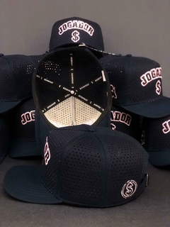 Boné Jogador$ AeroFlex Furadinho StrapBack Azul Marinho - Jogador$ Caríssimo S6 Bola
