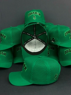 Boné Jogador$ AeroFlex Furadinho StrapBack Poliéster Verde - Jogador$ Caríssimo S6 Bola