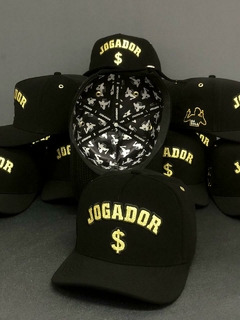 Boné Jogador$ StrapBack Nobuck Preto com Casulo Dourado - comprar online