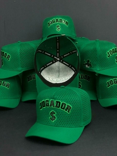 Boné Jogador$ AeroFlex Furadinho StrapBack Poliéster Verde - comprar online