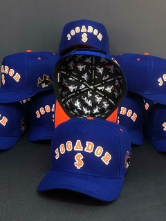 Boné Jogador$ SnapBack Azul e Laranja - comprar online