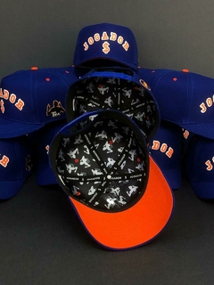 Boné Jogador$ SnapBack Azul e Laranja - Jogador$ Caríssimo S6 Bola