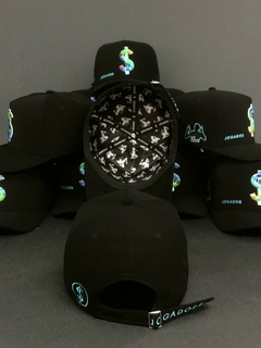 Boné Jogador$ StrapBack Cifrão Bordado Colorido - Jogador$ Caríssimo S6 Bola