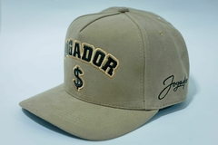 Boné Jogador$ SnapBack Camurça Bege com Vinil preto - comprar online