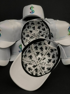 Boné Jogador$ Americano StrapBack Poliéster Branco Colorido - Jogador$ Caríssimo S6 Bola