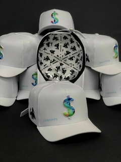 Boné Jogador$ Americano StrapBack Poliéster Branco Colorido - comprar online