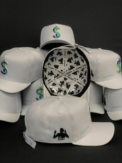 Boné Jogador$ Americano StrapBack Poliéster Branco Colorido na internet