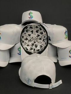 Boné Jogador$ Americano StrapBack Poliéster Branco Colorido - loja online