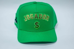 Boné Jogador$ Modelo Americano StrapBack Poliéster Verde e Dourado - comprar online