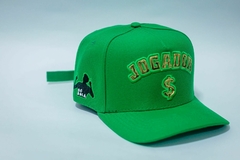 Boné Jogador$ Modelo Americano StrapBack Poliéster Verde e Dourado na internet