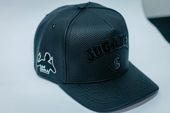 Imagem do Boné Jogador$ SnapBack Couro Preto Aplique Vinil preto