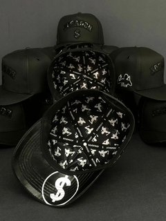 Boné Jogador$ SnapBack Couro Preto Aplique Vinil preto - loja online