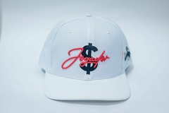 Boné Jogador$ Modelo Basebol SnapBack Poliester, Aba de Couro Branco - comprar online