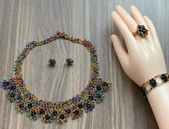 El arte de la chaquira - set collar, aretes, pulsera, anillo en internet