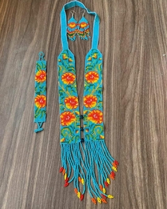 El arte de la chaquira - set collar, aretes, pulsera, anillo en internet