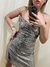 Vestido Mora Pailette Platino - comprar online