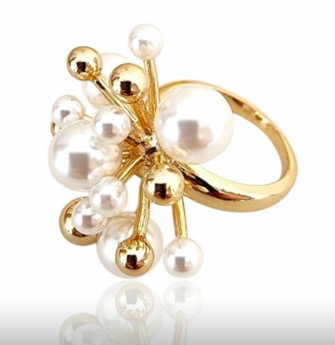 ANEL FLOR EM PÉROLAS - comprar online