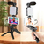 Kit Vlogg 5 em 1 c/Microfone, Tripé Luz LED e Controle Remoto