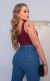 Calça jeans wide leg com detalhe do lado - loja online
