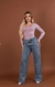 Calça wide leg com brilho