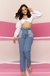 Calça wide leg com brilho no bolso na internet