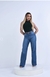 Calça wide leg com cinto