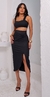 Conjunto cropped com bojo e saia - loja online