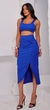 Conjunto cropped com bojo e saia