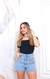 Shorts jeans pedraria sem lycra
