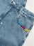 Shorts jeans com crochê no bolso na internet
