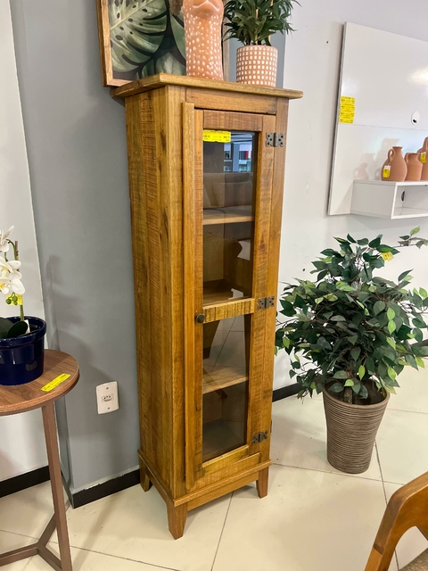 Cristaleira Coluna 1 Porta Madeira - comprar online