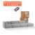 Modular INTERIOR 1 Esquinero + 2 Individuales + 1 Puff color Gris - comprar online