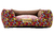 Cama Super Luxo Marrom Floral Quadrada Confortável para Cachorro ou Gato Tamanho:M/G/GG