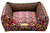 Cama Super Luxo Marrom Floral Quadrada Confortável para Cachorro ou Gato Tamanho:M/G/GG