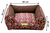 Cama Super Luxo Marrom Floral Quadrada Confortável para Cachorro ou Gato Tamanho:M/G/GG na internet