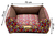 Cama Super Luxo Marrom Floral Quadrada Confortável para Cachorro ou Gato Tamanho:M/G/GG na internet