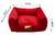 Cama Super Luxo Vermelha Confortável Quadrada para Cães e Gatos Tamanho:M - comprar online