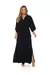 Vestido Longo Manga 3/4 Viscose Flow com Cordão Ajustável - We Bella