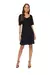 Vestido Curto Manga Curta Drapeado Tecido Plano - comprar online