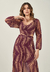 Vestido Longo Estampado com Recortes e Mangas Leves - comprar online
