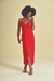 Vestido Midi de Alças Finas com Detalhe Torcido e Fenda Frontal - comprar online