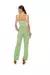 Top Cropped Alça Plano Linen Estampa Leques